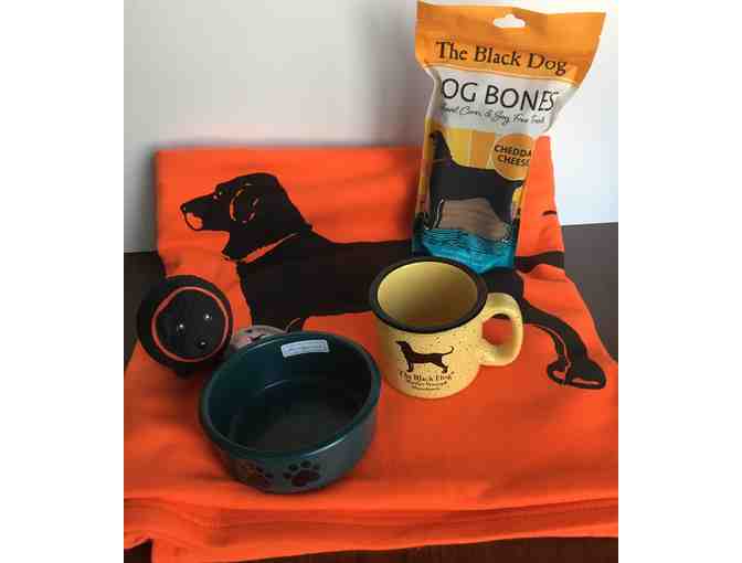 Black Dog Tote bag of special items for your pup