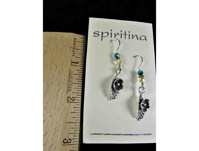 Sterling Silver Flower & Crystal Earrings