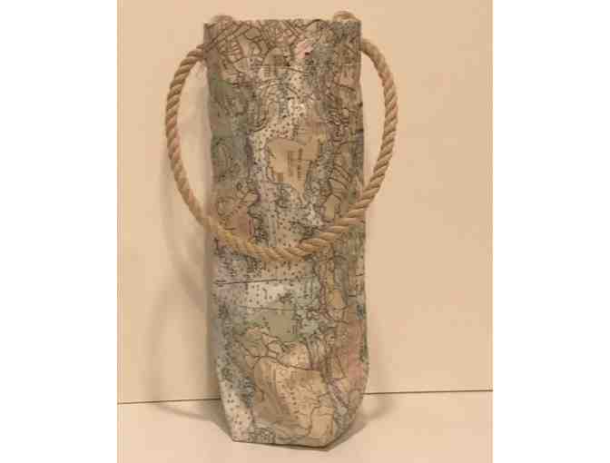 Portsmouth Harbor Nautical Chart Wine bag by Seabags