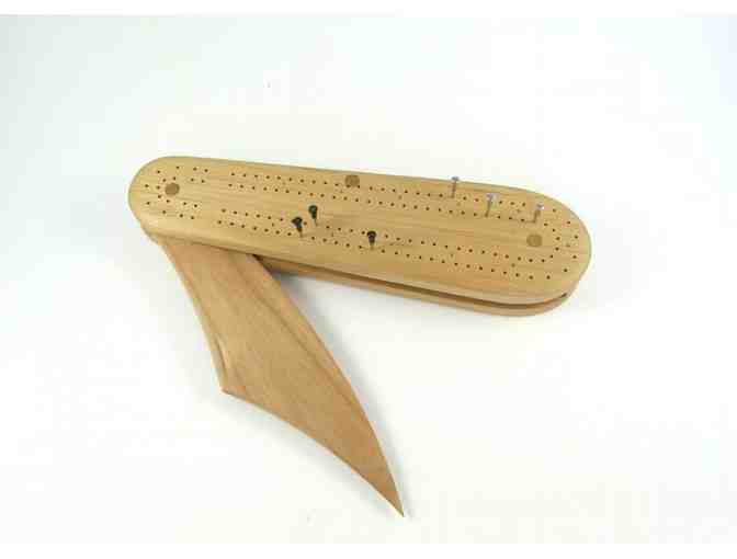 Handcrafted Cribbage Board from Recycled Materials