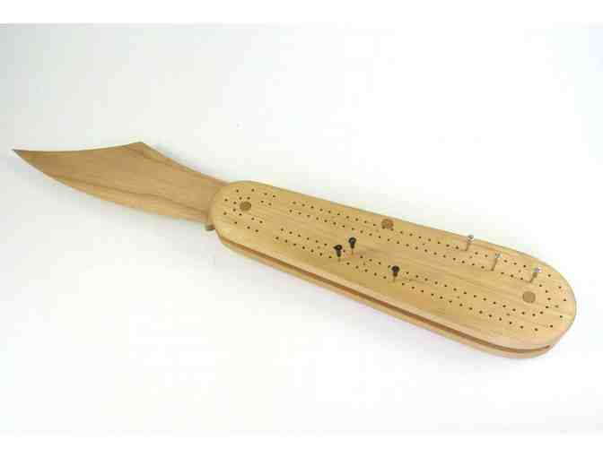 Handcrafted Cribbage Board from Recycled Materials