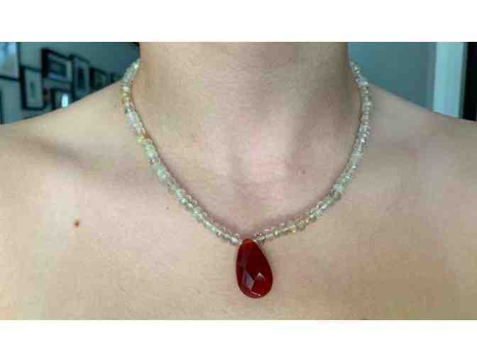 Rutilated Quartz and Agate Necklace By Lisa Nik