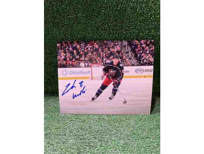 Autographed Columbus Blue Jackets #8 Zach Werenski Photo and Puck