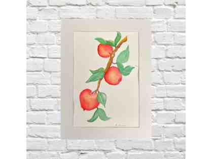 Apples, Watercolor by Linda Hanrahan