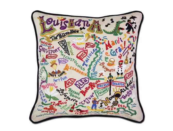 Tangipahoa Parish CVB - Hand embroidered Louisiana themed pillow.