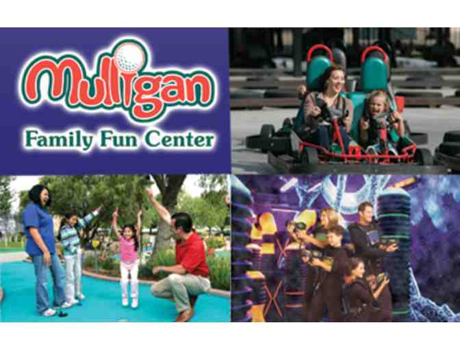 Six rounds of mini-golf and six tickets to attractions at Mulligan Family Fun Center