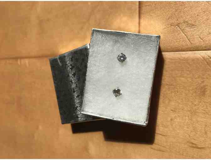 Sterling silver, platinum-coated cubic zirconium earrings