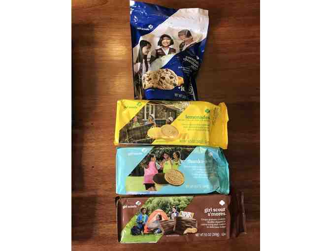 12 boxes of Girl Scout Cookies--from both bakers