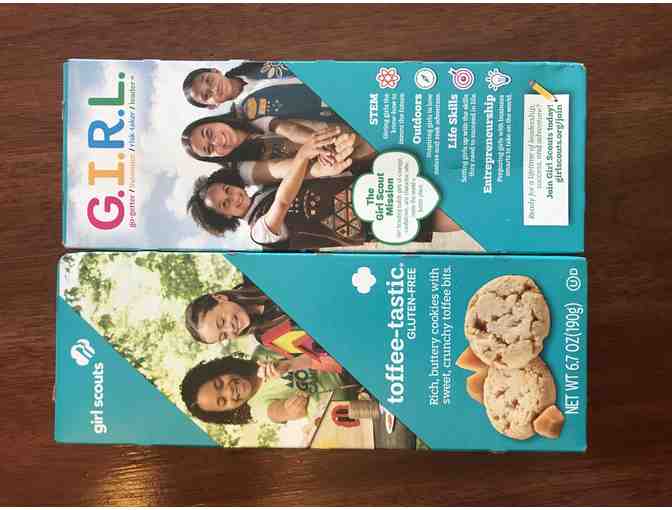 Two boxes of Toffee-Tastic Girl Scout Cookies