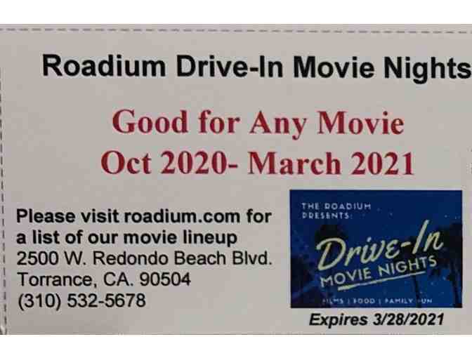 Pass for one car to the ROADIUM DRIVE-IN