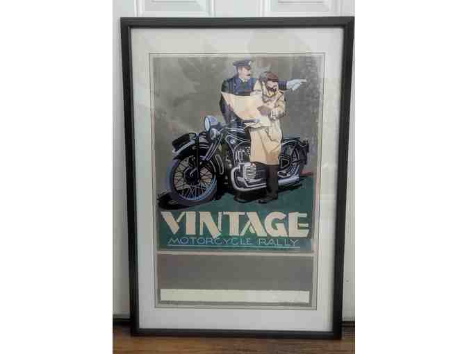 Art Print - Dennis Simon framed "Vintage Motorcycle Rally" 1988 - Photo 1