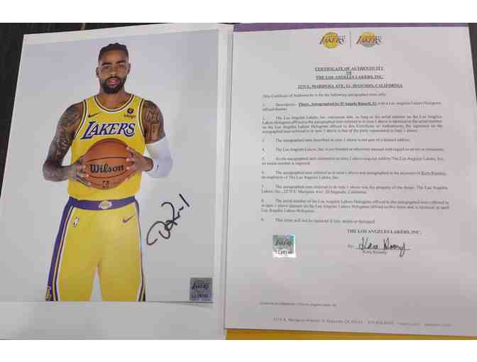 D'Angelo Russell 8x10' Autographed photo with a Los Angeles Lakers Hologram