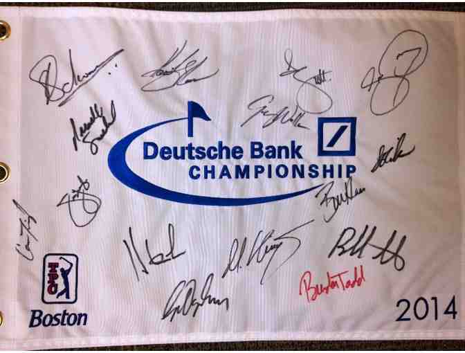 2014 Deutsche Bank Championship Autographed Pin Flag