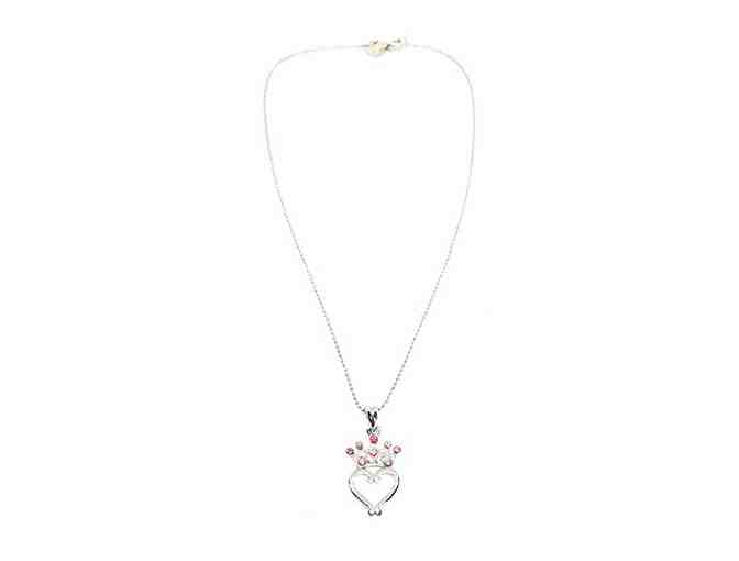 COOKIE LEE CHILD'S CROWN TOPPED HEART NECKLACE
