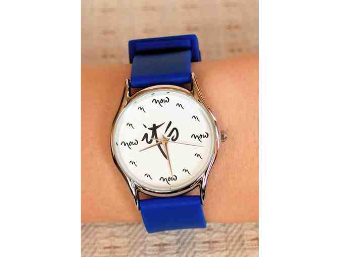 Blue Cliff Monastery: Thich Nhat Hanh-inspired 'It's Now' Watch with Blue Jelly Strap