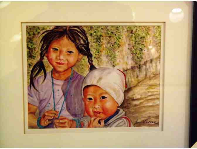 Children of Nepal, watercolor by Jane Booras