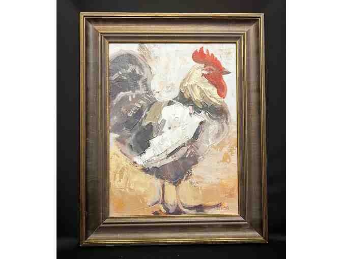 9'x12' 'Rooster' framed Oil Painting by Alisa Beck Art!