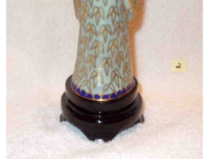 Vintage Chinese cloisonne Court Lady Statue #2