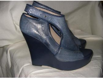 Hugo Boss Blue Snakeskin Shoes (Size 10)