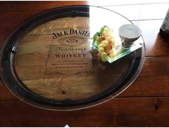 JACK DANIEL BARREL TABLE AND MATCHING CHAIRS