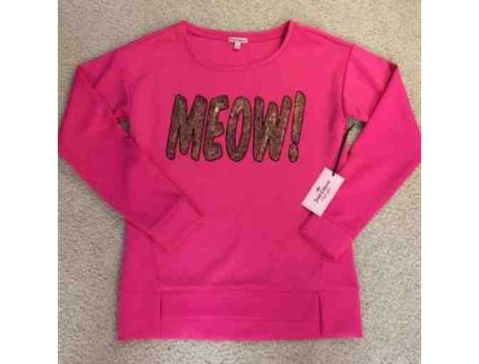 Juicy Couture 'Meow' Embellished Graphic Scuba Sweatshirt (M)