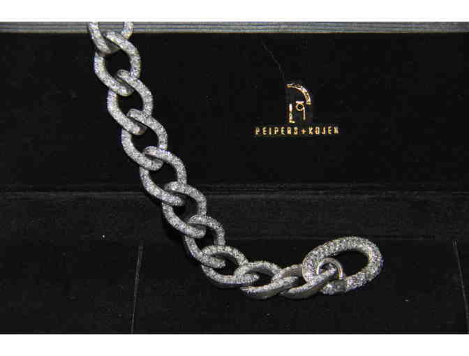 A Beautiful Crushed Silver Link Bracelet, from Paris
