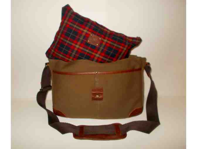 Will Canvas Messenger Bag with Leather Trim