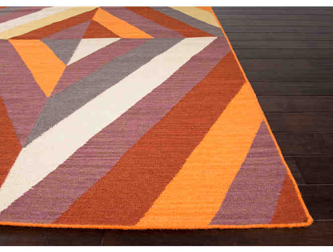 En Casa By Luli Sanchez Flat-Weave Tangerine/Ketchup Wool Rug 8x11