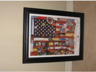 Hire a Hero signed and framed lithograph