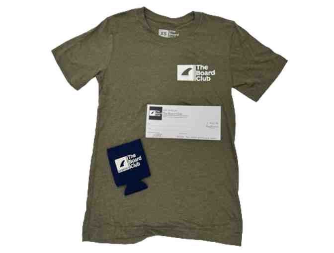 The Board Club - One Month Membership, T-shirt, Koozie, and Stickers