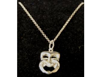 Custom Silver with Paladium Reversible Comedy/Tragedy Necklace