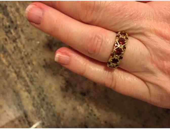 Garnet and 10k Gold Ring, Size 7