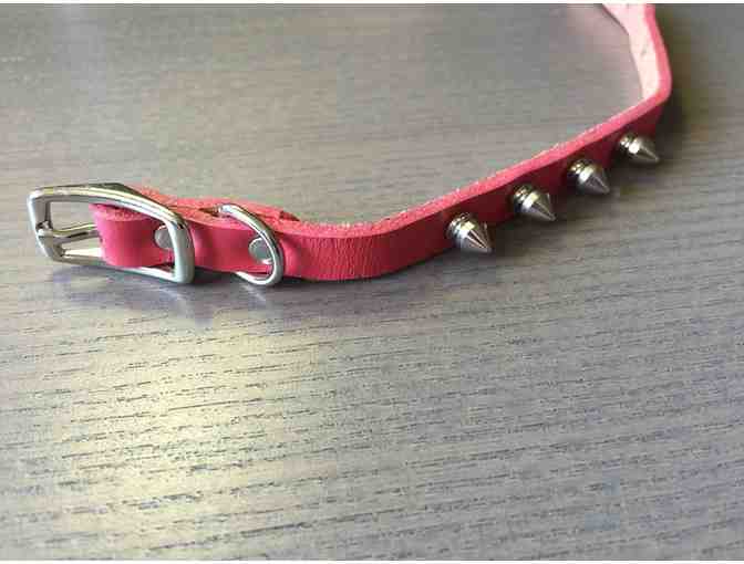 Pink and black spiked collars
