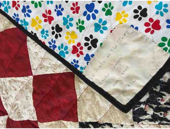 Paw Prints on the Stairs Lap Quilt