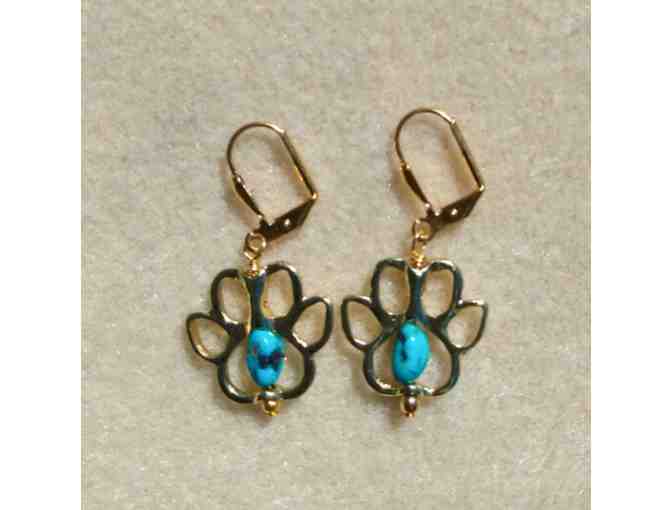Turquoise Dog Paw earrings