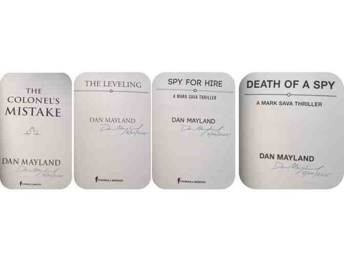 Dan Mayland autographed spy novel series