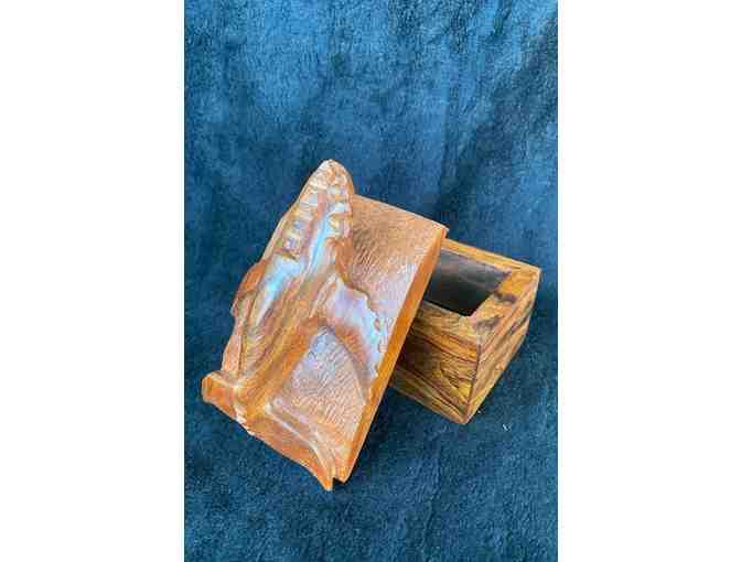 Handcrafted Ironwood Art - Humpback Whale Box