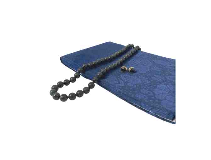 Black Jade Necklace and Earrings