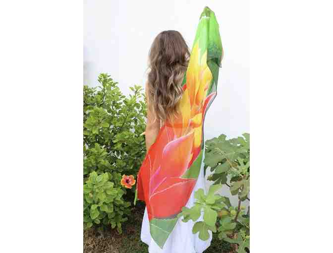 Silk scarf - Blooming Bromeliad