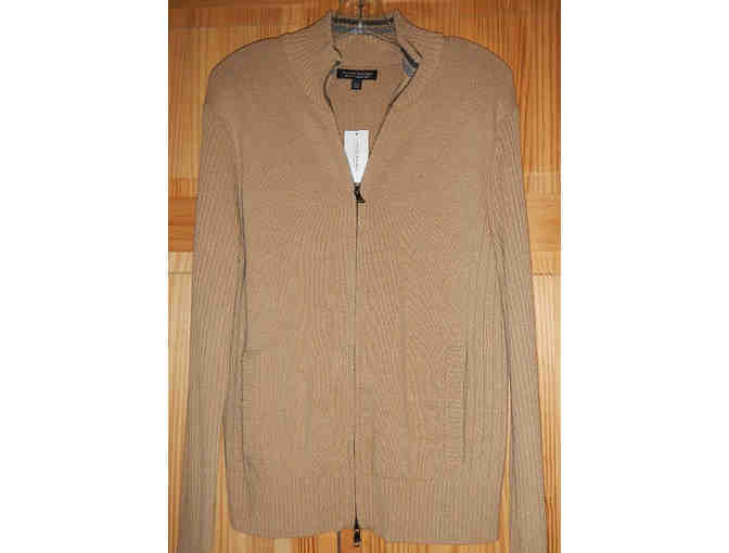 Banana Republic Men's Zipper Front Sweater in Tan, Size Medium