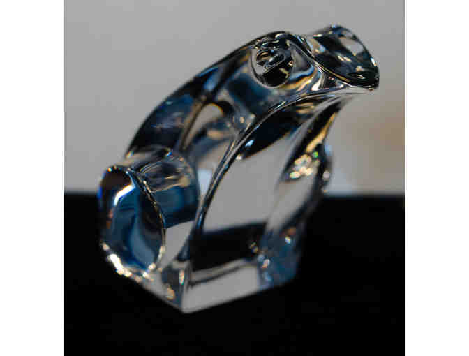 Orrefors Crystal Frog Paperweight, Signed Gunnar Cyren