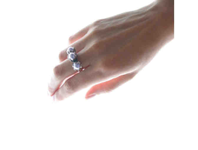 Ice Blue Pearls & Sterling Silver Tulip Ring from Yvone Christa