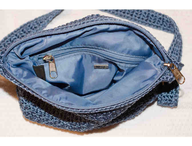 Ma-de Blue Knit Cross Bag