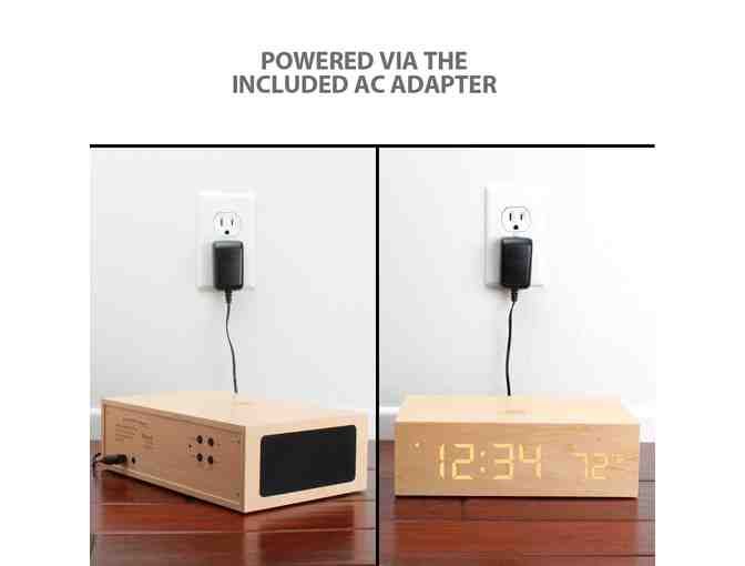 GOgroove - BlueSYNC TYM Bluetooth Stereo Speaker System & Wooden Alarm Clock