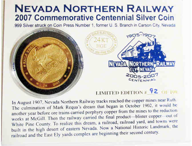 NN Ry Centennial Coin Set, Number 92 of 100