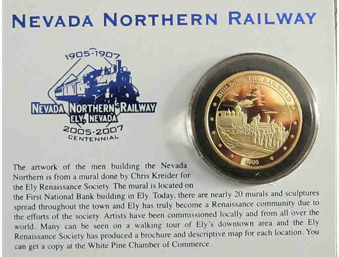 Nevada Northern Railway 24k Gold-Plated Silver Centennial Coin 2005
