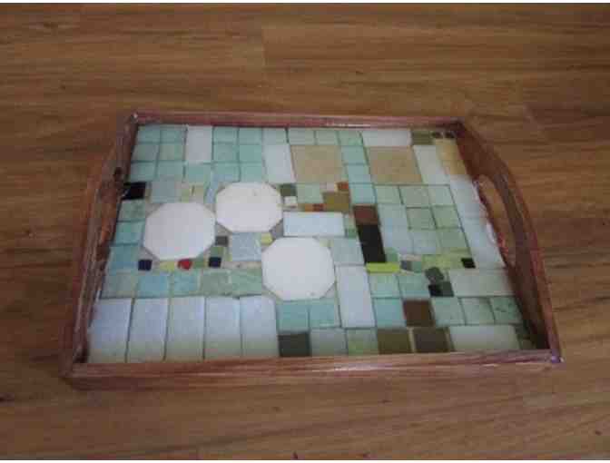 Brown Tiled Serving Tray