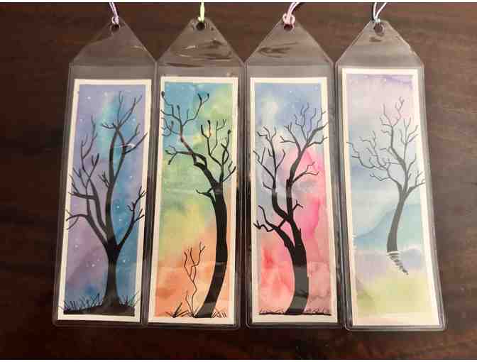 Set of 4 OCS Parent Painted Watercolor Bookmarks - Trees - Photo 1