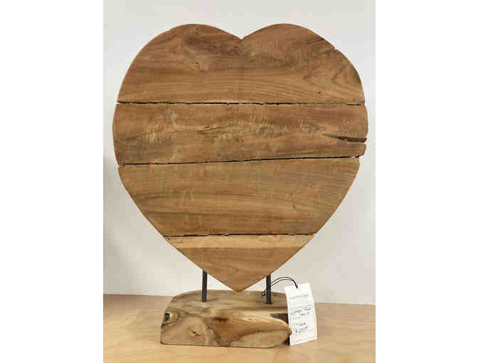 Teak Wood Heart Art Piece - Photo 1