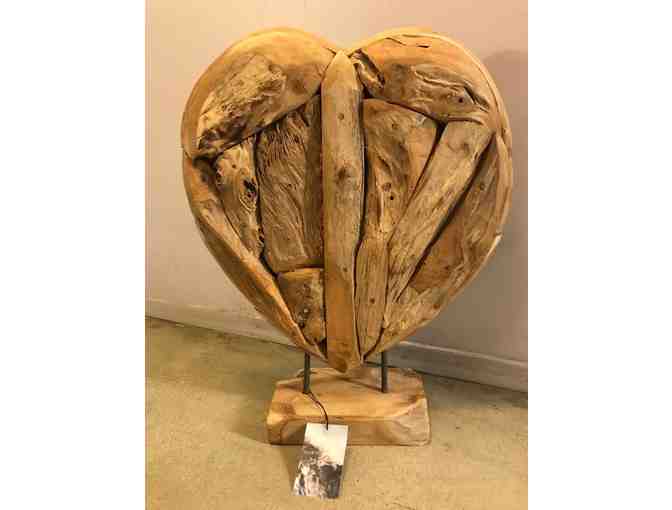 Teak Wood Heart Art Piece - Photo 2